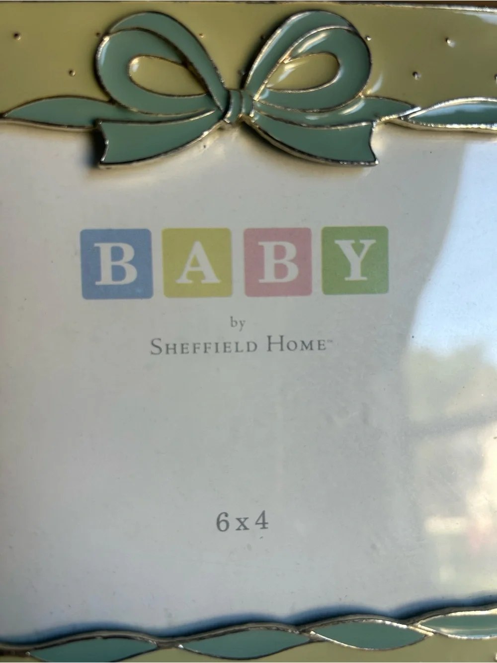 Sheffield Home Pale Green Baby Frame with Bow Accent